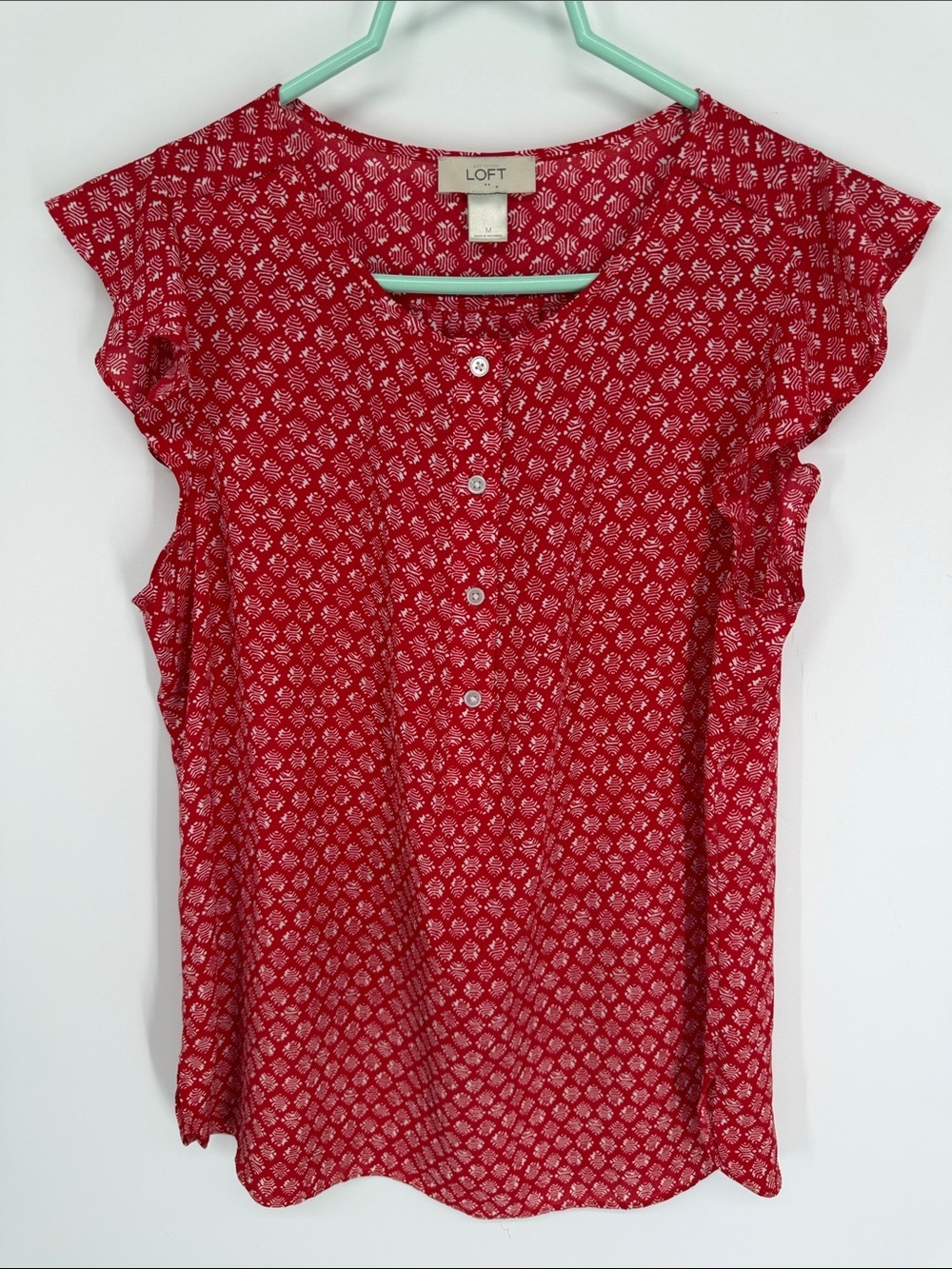 Loft Flutter Sleeve Blouse Size Medium